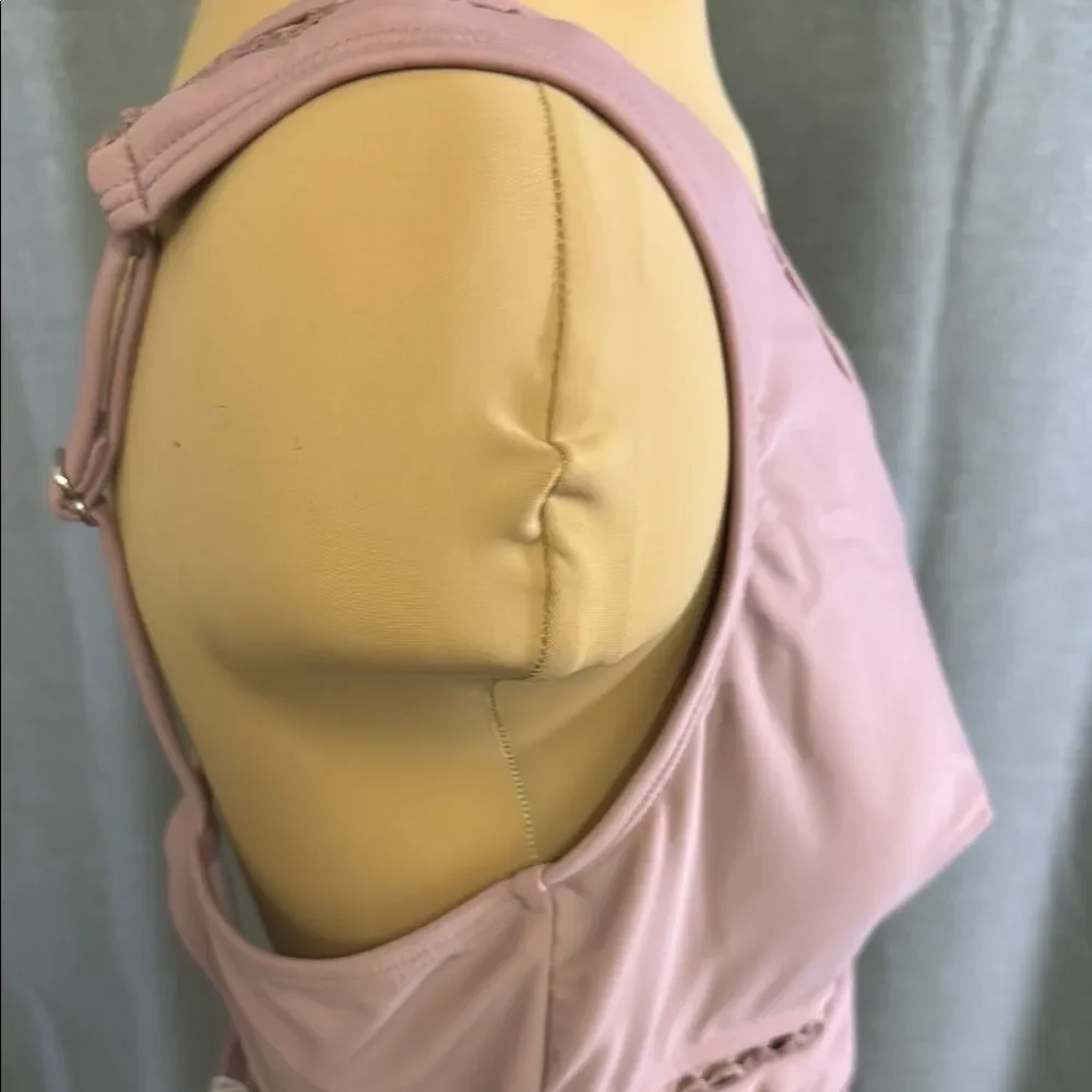 CupShe Pink One-Piece Swimsuit with Lace Details - Picture 11 of 14